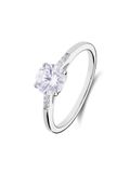 Lucardi Dames Zilveren ring met zirkonia - Ring - 925 Zilver - Zilverkleurig - 21 / 66 mm