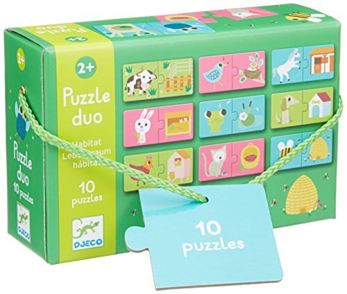 djeco DJ08164 puzzel Duo Habitat, meerkleurig