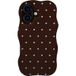 Selencia Vivid Wavy Backcover met MagSafe voor de Apple iPhone 16 - Happy Dots Chocolate
