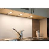 Heitronic Cortina LED-onderbouwlamp – Set van 3 stuks – 7.2 W – Blanc chaud, Blanc neutre, Blanc lumière du jour – Argent