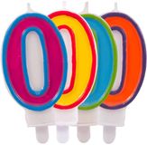 Folat - Kaars cijfer 0 in vrolijke kleuren