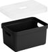 Sunware Boîtes de rangement avec couvercle transparent - 2x pièces - paniers de placard - noir - 13 litres - plastique - 35 x 25 x 18 cm - Organisateurs