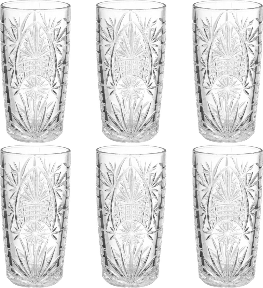 Secret de Gourmet Ayla Longdrink Glazen Set - 18 stuks - 350 ml - Transparant