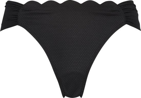 Hunkemöller Dames Bikinibroekje Scallop - Zwart - Maat S