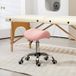 Tabouret à roulettes, chaise de bureau à hauteur réglable 49-61 cm et assise ergonomique, 52 x 53 x 49-61 cm, rose