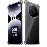 XEPTIO Beschermhoes voor Xiaomi Redmi Note 14 Pro Plus 5G / Redmi Note 14 Pro+ 5G, zachte transparante TPU-gelbumper met versterkte randen