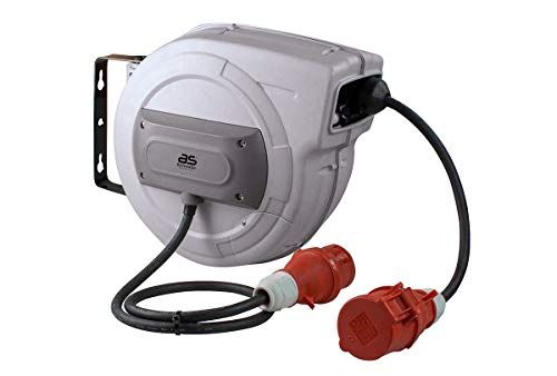 AS-Schwabe 12649 Automatische CEE Kabelaufroller, 15 m Kabel, voor Baustelle en Werkstatt