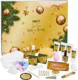 BRUBAKER Cosmetics Beauty Adventskalender - de XXL Wellness Kerstkalender voor Dames - 24 x Lichaamsverzorging Producten & Spa Accessoires - Goud