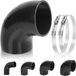 ZenithVibe Tuyau coudé en silicone, 3,5 pouces (89 mm) ID, 6,3 pouces (160 mm) de longueur, renforcé de 4 couches, avec 2 colliers de serrage à boulon en T en inox pour projets automobiles et de moto
