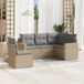 Maison Exclusive - Ensemble de meubles de jardin 5 pièces avec canapé et coussins, beige, en polyrotin