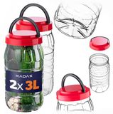 KADAX PET multifunctionele pot met deksel 3L verpakking van 2 stuks