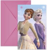 Procos Vegaoo - 6 Elsa Frozen uitnodigingen met enveloppen