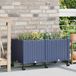 vidaXL - Tuin - planter - met - wielen - Blauw - Grijs - 80 - x - 40 - x - 44 - cm - PP