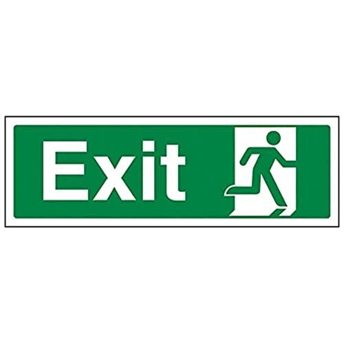 V Safety VSafety Final Exit Man Rechts Teken - Landschap - 300mm x 100mm - Zelfklevend Vinyl