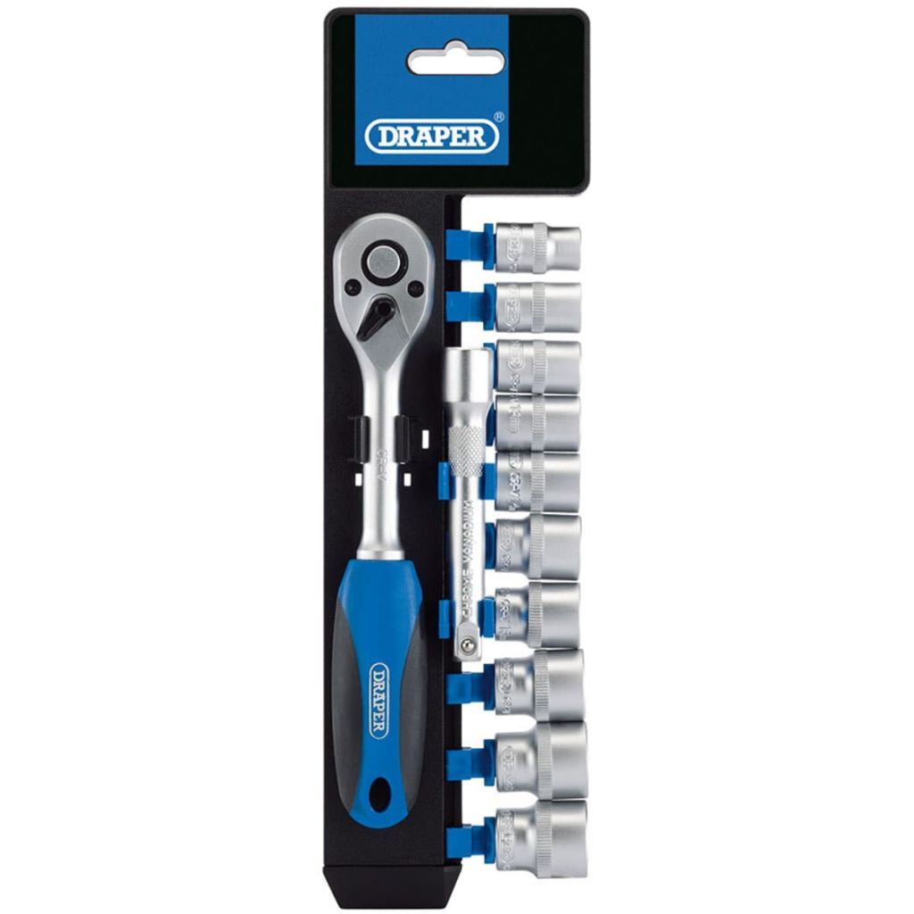 Draper Tools Metrische doppen en ratel set 38 12 delig 16371