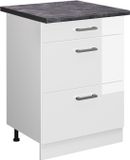 Vicco R-Line Keukenonderkast – 60 cm met laden, WB Antraciet Wit Hoogglans