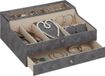 Merkloos / Sans marque Relaxdays Sieradendoos - met vakken en lade - 13x34x31 cm - grijs