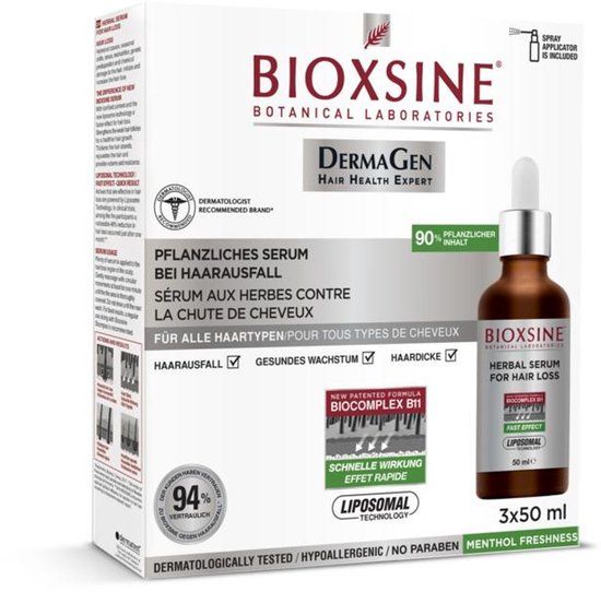 Bioxsine Dermagen Herbal Serum tegen haarverlies 3x50ml + 100ml Shampoo