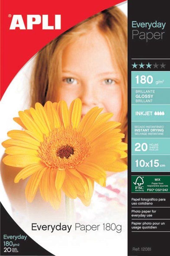 APLI Everyday Glossy Photo Paper 10 x 15 cm - 20 Sheets