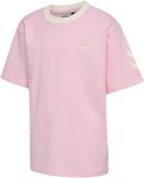 Hummel Kinderen T-shirt met brede zigzagpatroon, Roos, Katoen, Korte mouw, Gestreept, Unisex, Maat 116