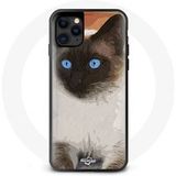 Maniacase Etui voor iPhone 13 Pro Siamese Kat blauwe ogen