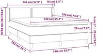 vidaXL Boxspring met matras fluweel donkergrijs 140x190 cm