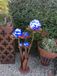 Magie des fleurs Fleur de verre en inox, 120 cm, bleu