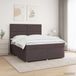 vidaXL Lit boxspring avec matelas, marron foncé, 160 x 200 cm, tissu