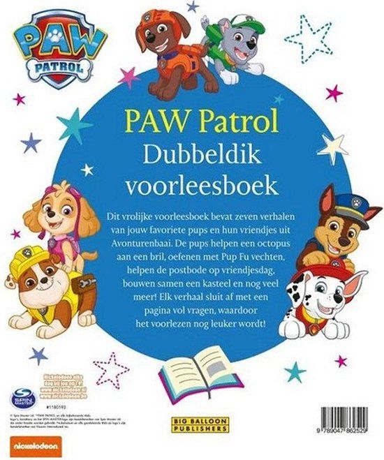 PAW Patrol - Dubbeldik voorleesboek | Hardcover | Nederlands | 184 pagina's | Big Balloon