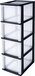 IRIS Organizer Chest ladesysteem A4 - 4 Lades - Kunststof - Zwart/Transparant