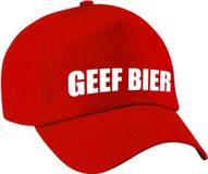 Bellatio Decorations Geef bier tekst petje - rood - drank - dames en heren - baseball cap - carnaval - foute party kleding