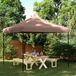 vidaXL Partytent 292 x 292 x 315 cm, bruin, Oxford-stof