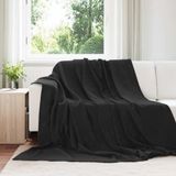 vidaXL Plaid Zwart 220 x 240 cm Fleece