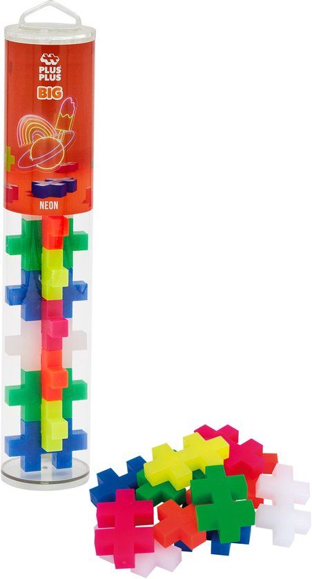 Plus-Plus BIG Tube neon 15 delige bouwset - 3286