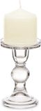 Giftdecor Kaarsen kandelaar van decoratief glas - voor stompkaarsen - D8.5 x H14 cm
