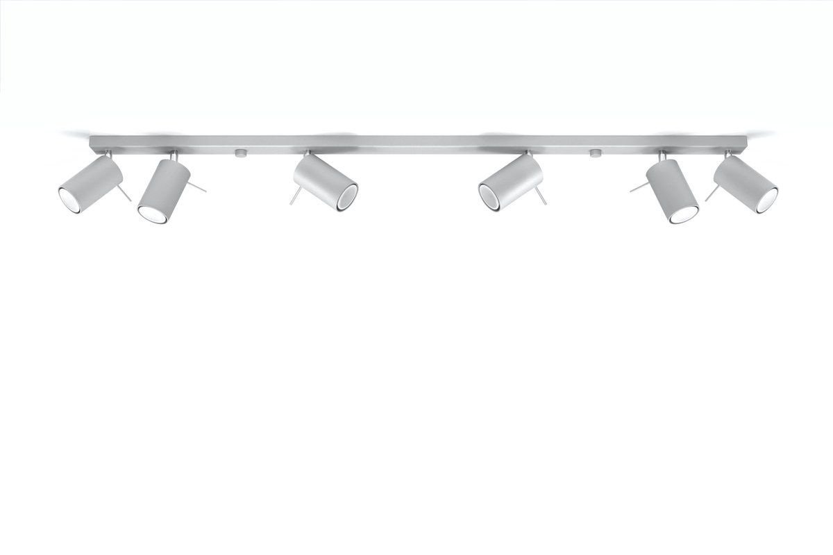 SOLLUX lighting RING 6 L Plafondspot - Grijs - Beton - GU10 - Zwart