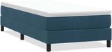 vidaXL - Boxspring - zonder - matras - fluweel - donkerblauw - 90x220 - cm