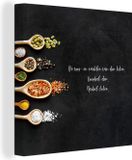 OneMillionCanvasses Canvas Schilderij De voor- en nadelen van eten koken - 50x50 cm