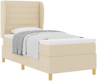 vidaXL Boxspringbed met matras, crème kleur, 200 x 100 cm, gestoffeerd