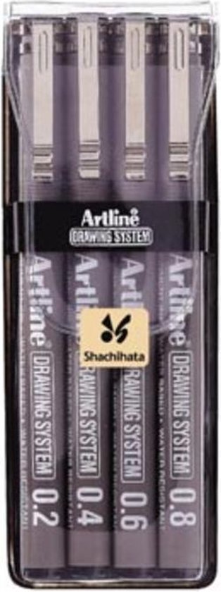 Artline Fineliner technisch 0.2-0.4-0.6-0.8mm zw