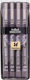Artline Fineliner Drawing System etui van 4 stuks: 0,2 - 0,4 - 0,6 en 0,8 mm