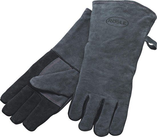 Rösle BBQ/ Grill handschoenen - Leer - Zwart