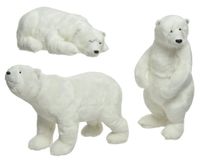 Decoris Ijsbeer plastic l13b15h26 cm wit a3 kerst