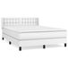 vidaXL Lit à sommier tapissier avec matelas, blanc, 140x200 cm, similicuir
