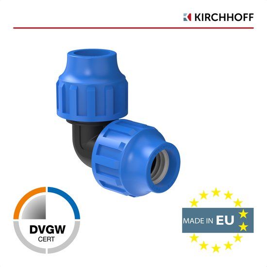 KIRCHHOFF PP knie 90°, 25 mm, knelfitting voor tyleen/socarex
