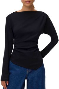 VERO MODA VMMILLE LS BOATNECK SHORT TOP JRS NOOS T-shirt Femme