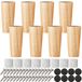 Ensemble de 8 pieds de meuble coniques en bois 10 cm