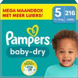 Pampers Baby Dry Maat 5 Mega Maandbox 216 stuks