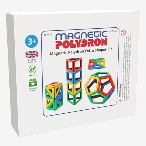 Polydron Magnetische Vormen Bouwset - 48 Stuks - Magnetisch Bouwspeelgoed - Vanaf 3 Jaar