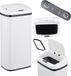 Relaxdays prullenbak met sensor, 40 liter, elektrische deksel, vuilniszakhouder, keuken vuilnisbak, automatisch, wit